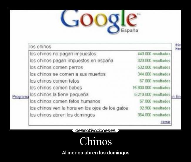 Chinos - Al menos abren los domingos