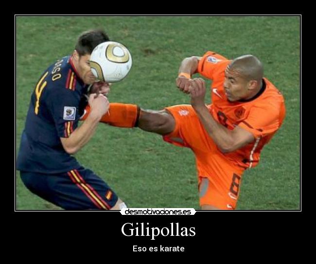 carteles karate futbol espana holanda finsl sudafrica gilipollas xabi alonso falta patada desmotivaciones