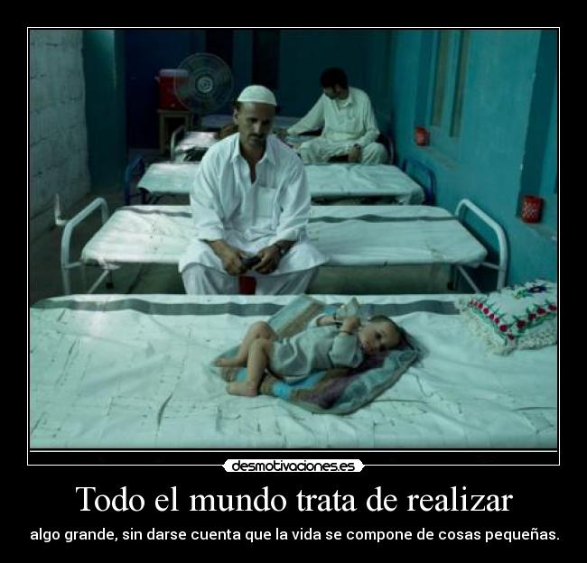 carteles mundo mundo realizar grande vida compone cosas pequenas joss desmotivaciones