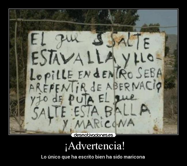 ¡Advertencia! -