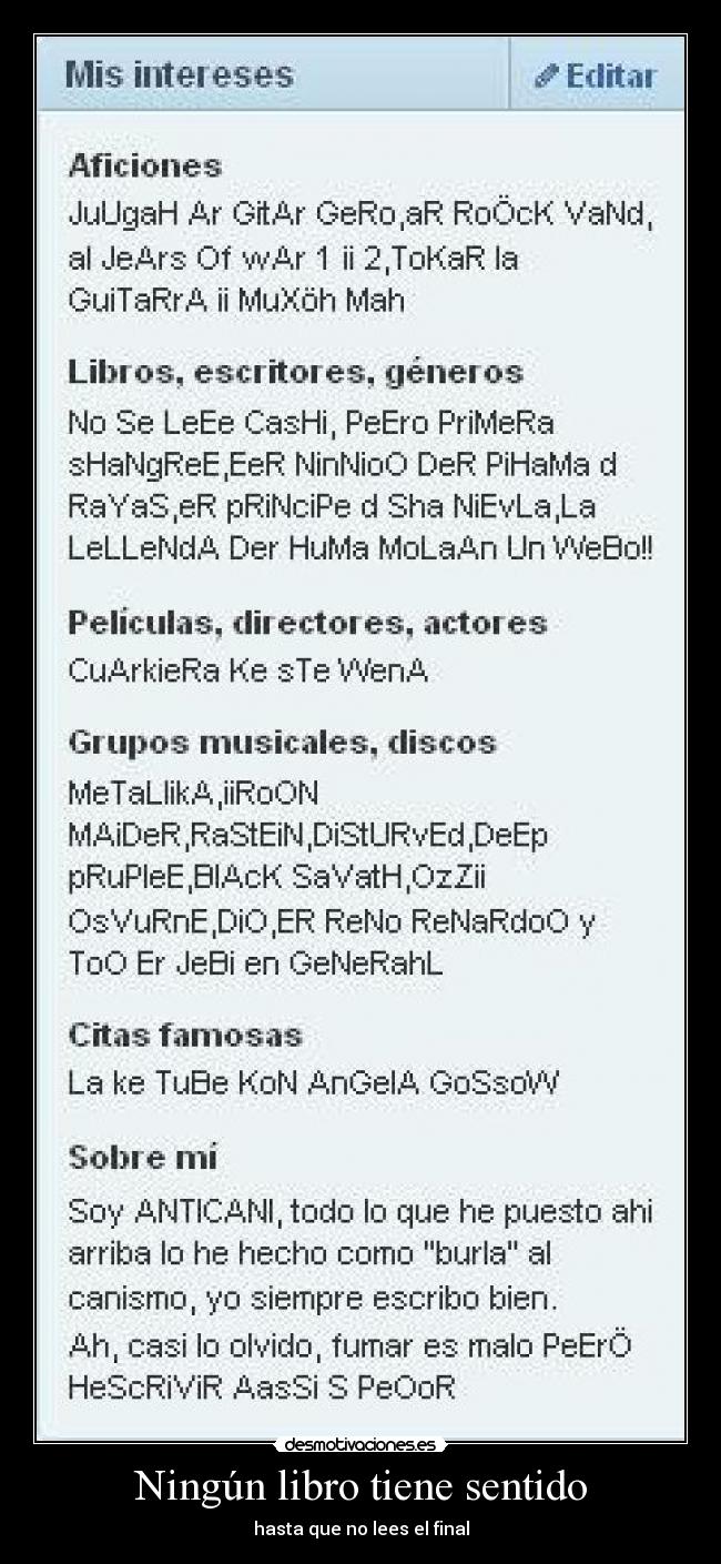 Ningún libro tiene sentido - 