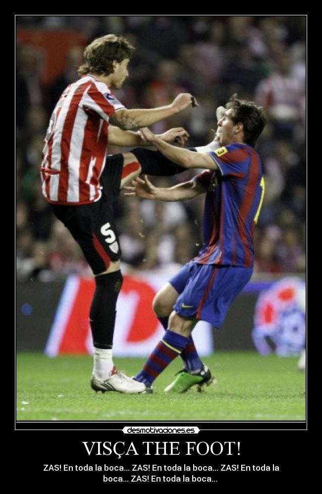 carteles barsa barca patada gracioso risas futbol desmotivaciones