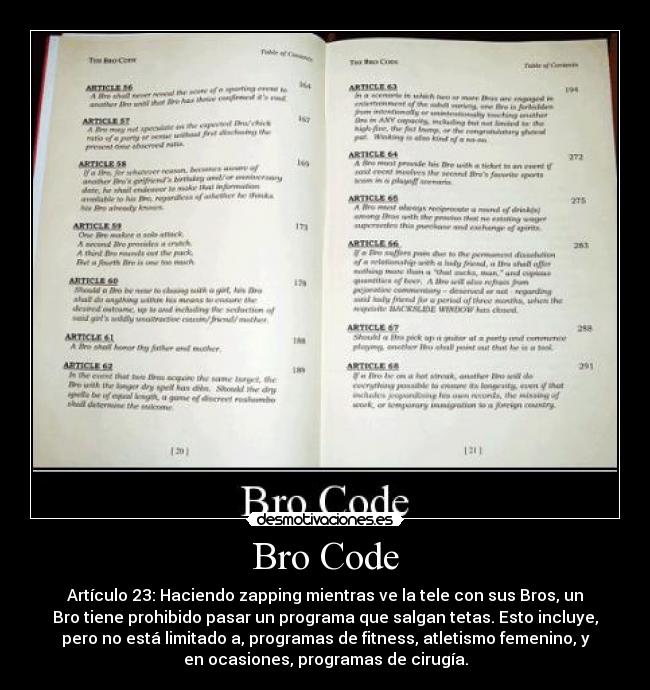 carteles bro code kaos desmotivaciones