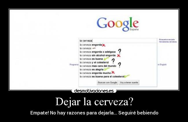 Dejar la cerveza? -