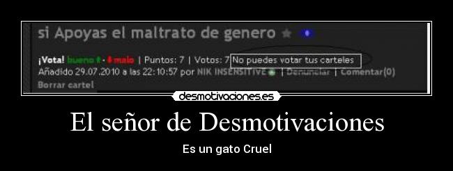 El señor de Desmotivaciones - Es un gato Cruel