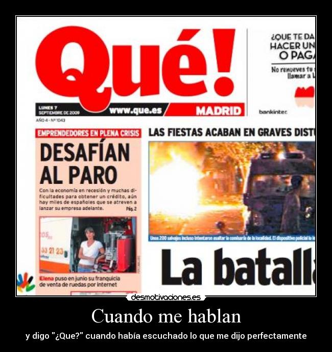 Cuando me hablan -