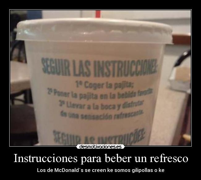 Instrucciones para beber un refresco - 