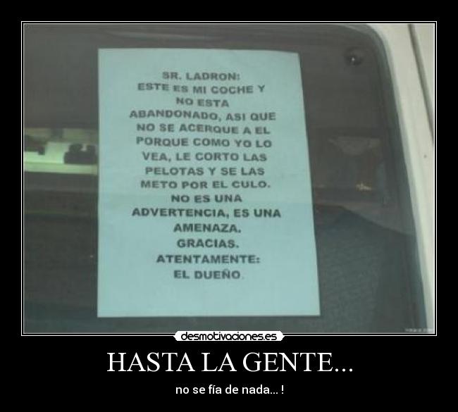HASTA LA GENTE... -
