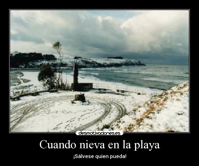 Cuando nieva en la playa Desmotivaciones