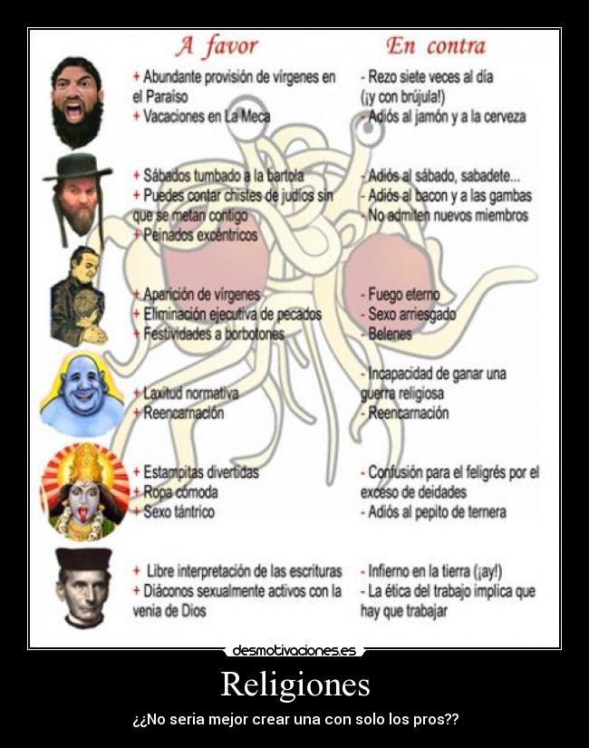 Religiones - ¿¿No seria mejor crear una con solo los pros??