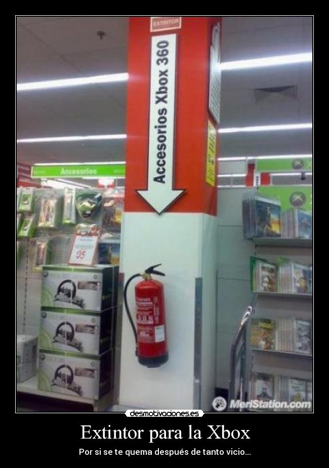 Extintor para la Xbox - Por si se te quema después de tanto vicio...