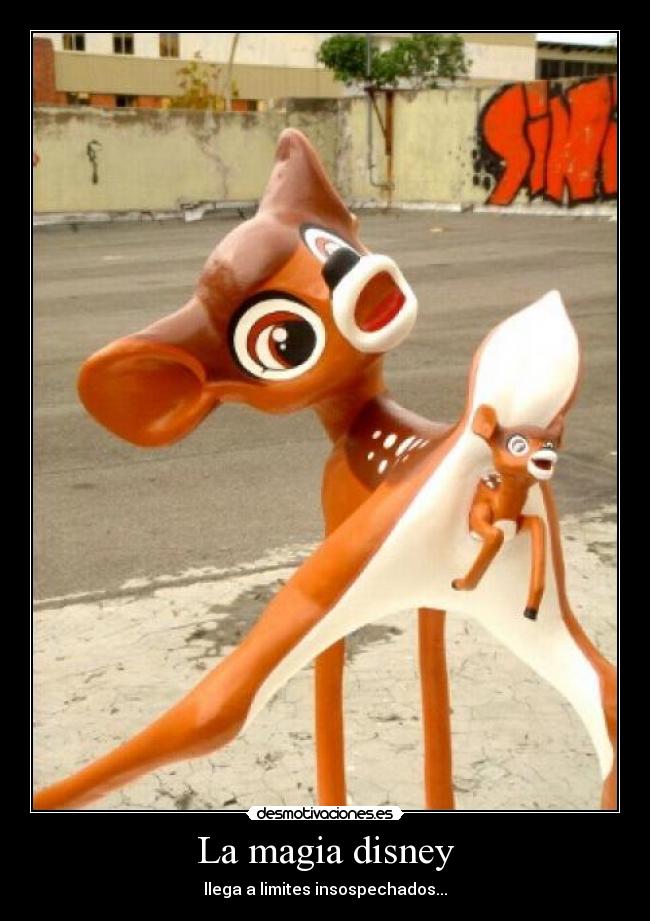 carteles disney cagar bambi magia disney desmotivaciones