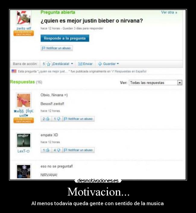 Motivacion... - Al menos todavia queda gente con sentido de la musica 