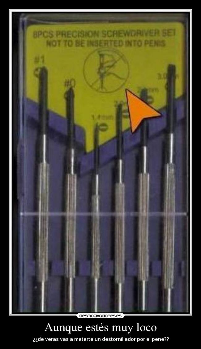 Aunque estés muy loco - ¿¿de veras vas a meterte un destornillador por el pene??
