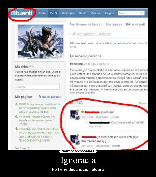 Ignoracia - No tiene descripcion alguna
