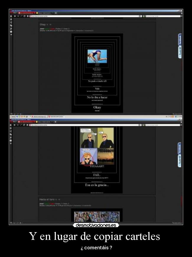 Y en lugar de copiar carteles  - 