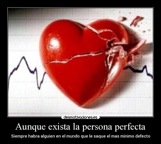 Aunque exista la persona perfecta - Siempre habra alguien en el mundo que le saque el mas minimo defecto