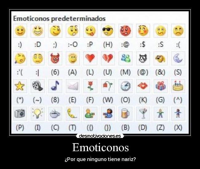 Emoticonos - ¿Por que ninguno tiene nariz?