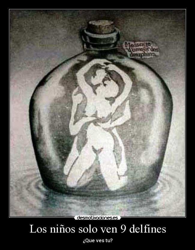 Los niños solo ven 9 delfines - ¿Que ves tu?