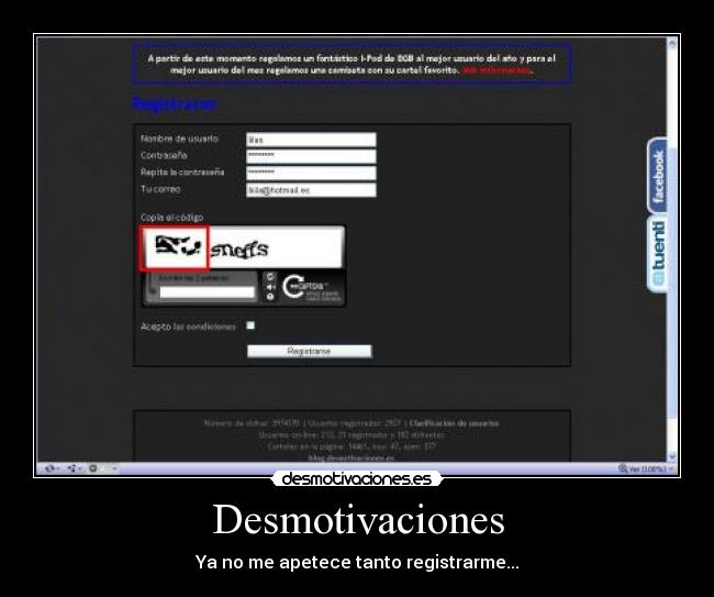 Desmotivaciones - Ya no me apetece tanto registrarme...