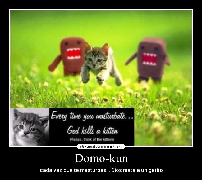 Domo-kun - cada vez que te masturbas... Dios mata a un gatito