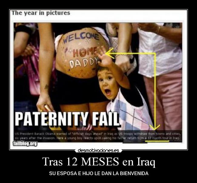 Tras 12 MESES en Iraq - SU ESPOSA E HIJO LE DAN LA BIENVENIDA