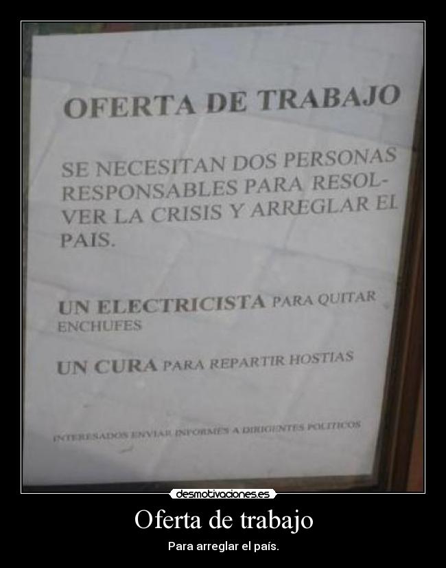 Oferta de trabajo -