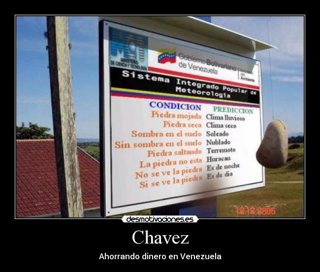 Chavez - Ahorrando dinero en Venezuela