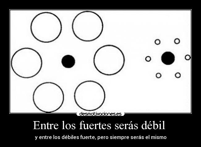 Entre los fuertes serás débil  - y entre los débiles fuerte, pero siempre serás el mismo