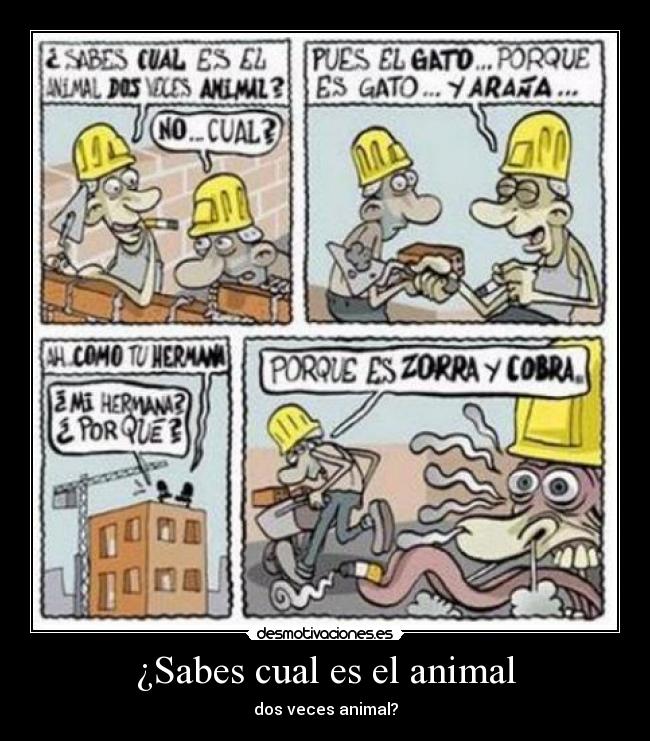 carteles sabes cual animal dos veces animal desmotivaciones