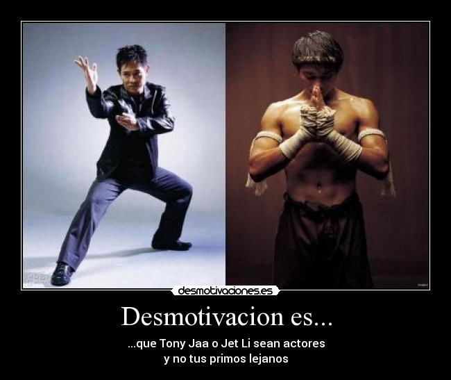Desmotivacion es... - ...que Tony Jaa o Jet Li sean actores
y no tus primos lejanos