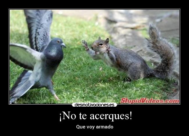 ¡No te acerques! - Que voy armado