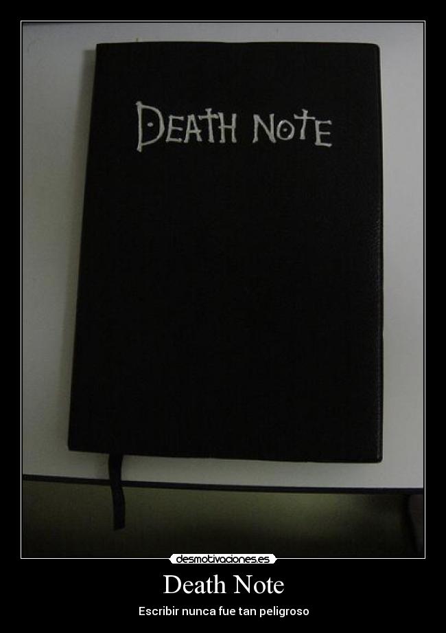 carteles anime muerte cuaderno desmotivaciones