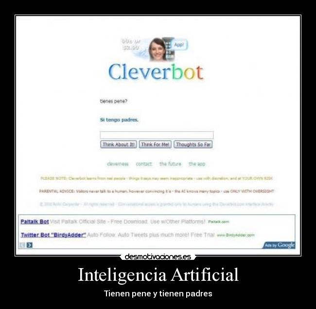 carteles inteligencia artificial robotcleverbot desmotivaciones