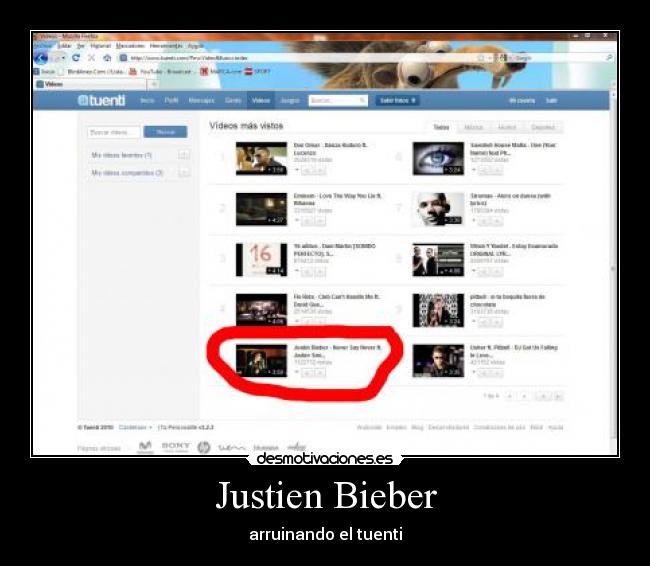 carteles justin bieber tuenti arruinando desmotivaciones