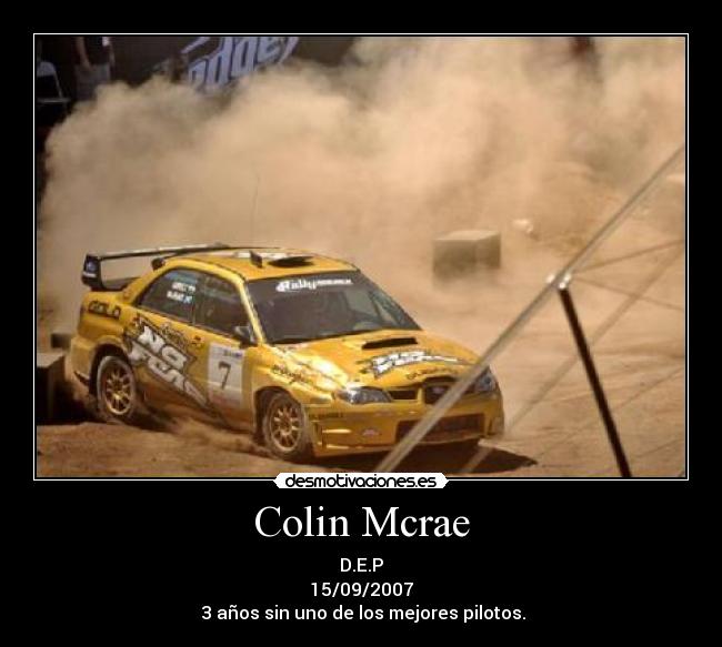 carteles colin mcrae rally subaru helicoptero muerte anos desmotivaciones