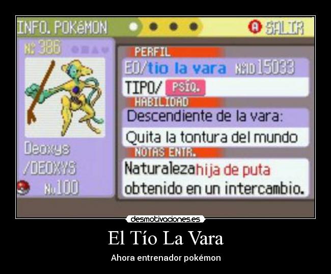 El Tío La Vara - Ahora entrenador pokémon