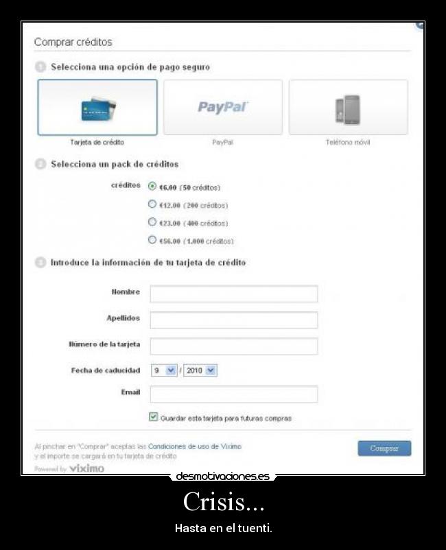 Crisis... - Hasta en el tuenti.
