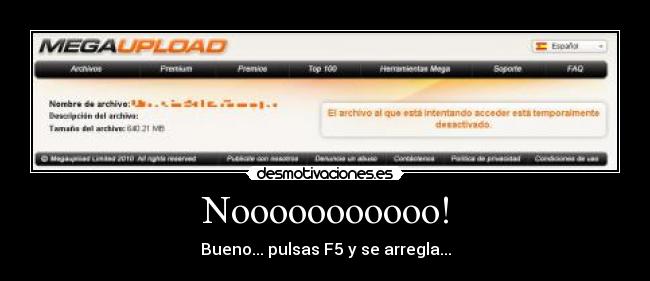 Nooooooooooo! - Bueno... pulsas F5 y se arregla...