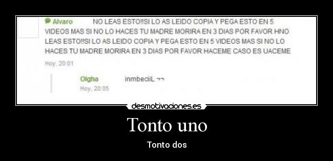 carteles tonto tonto tonto uno dos desmotivaciones
