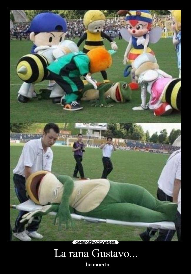 carteles rana gustavo muerto desmotivaciones