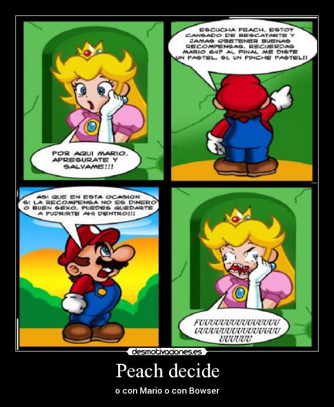 Peach decide - o con Mario o con Bowser