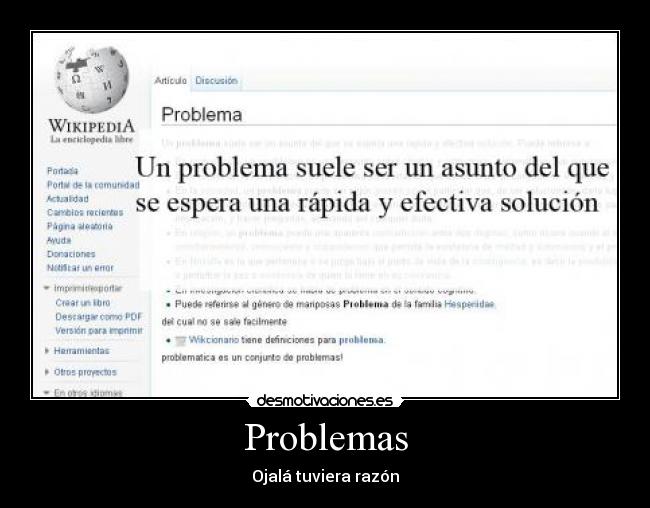 carteles problemas problema wikipedia desmotivaciones