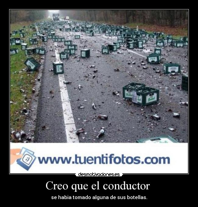 Creo que el conductor  - se habia tomado alguna de sus botellas.
