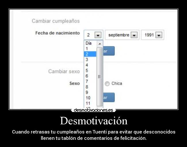 carteles desmotivacion tuenti cumpleanos felicitar comentarios felicitacion desconocidos tablon retrasar desmotivaciones