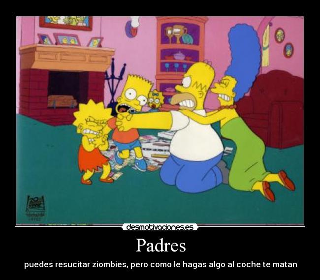 carteles padres simpsons padres homer zombies desmotivaciones