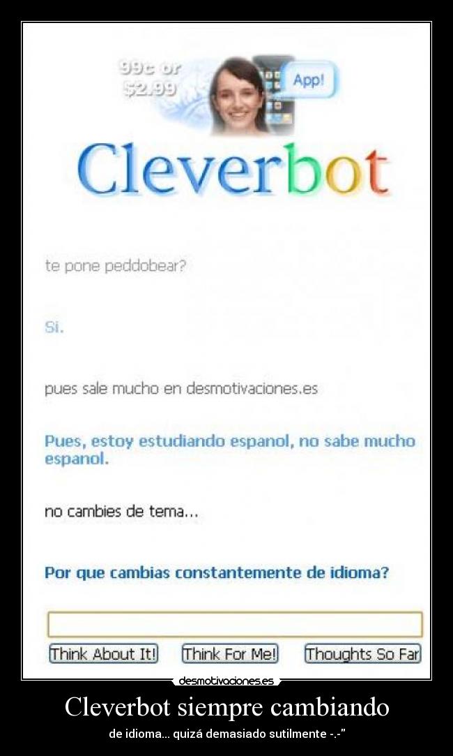 Cleverbot siempre cambiando - 