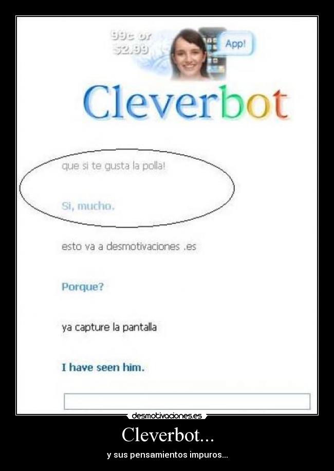 carteles cleverbot clever bot sexo pene polla desmotivaciones