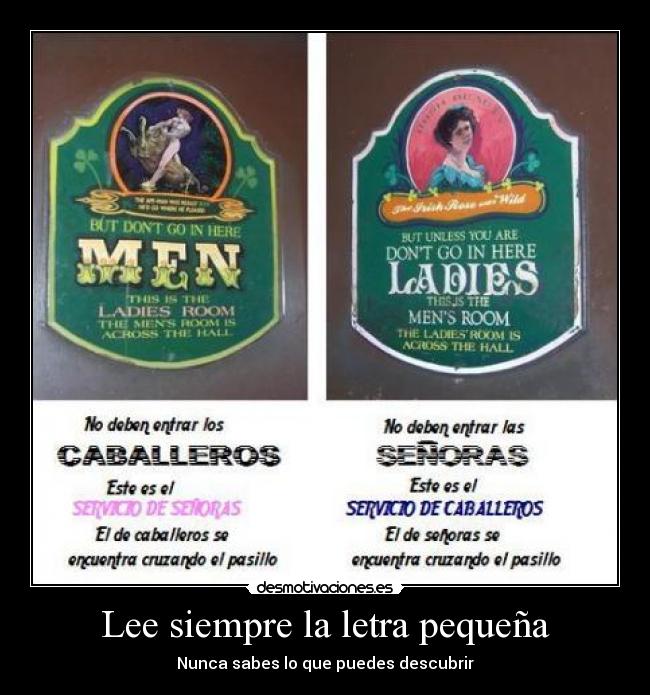 Lee siempre la letra pequeña -
