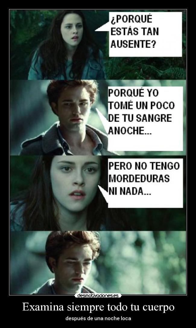 Examina siempre todo tu cuerpo - después de una noche loca